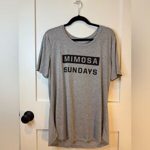 Mimosa Sundays Women’s Gray T Shirt Size L